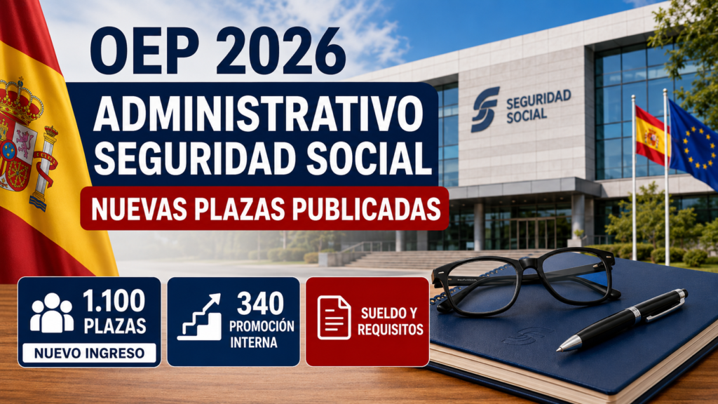 Administrativo seguridad social 2026 nuevas plazas publicadas