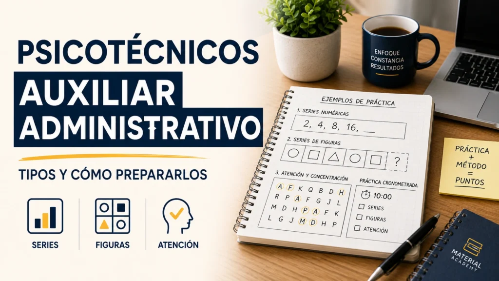 psicotécnicos auxiliar administrativo tipos ejercicios preparación