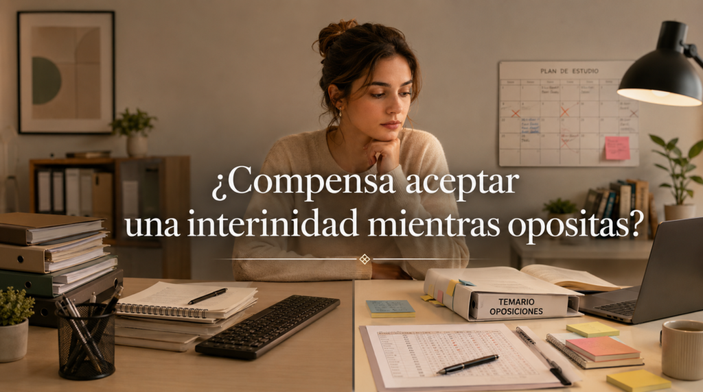 Opositora valorando si aceptar una interinidad mientras continúa estudiando